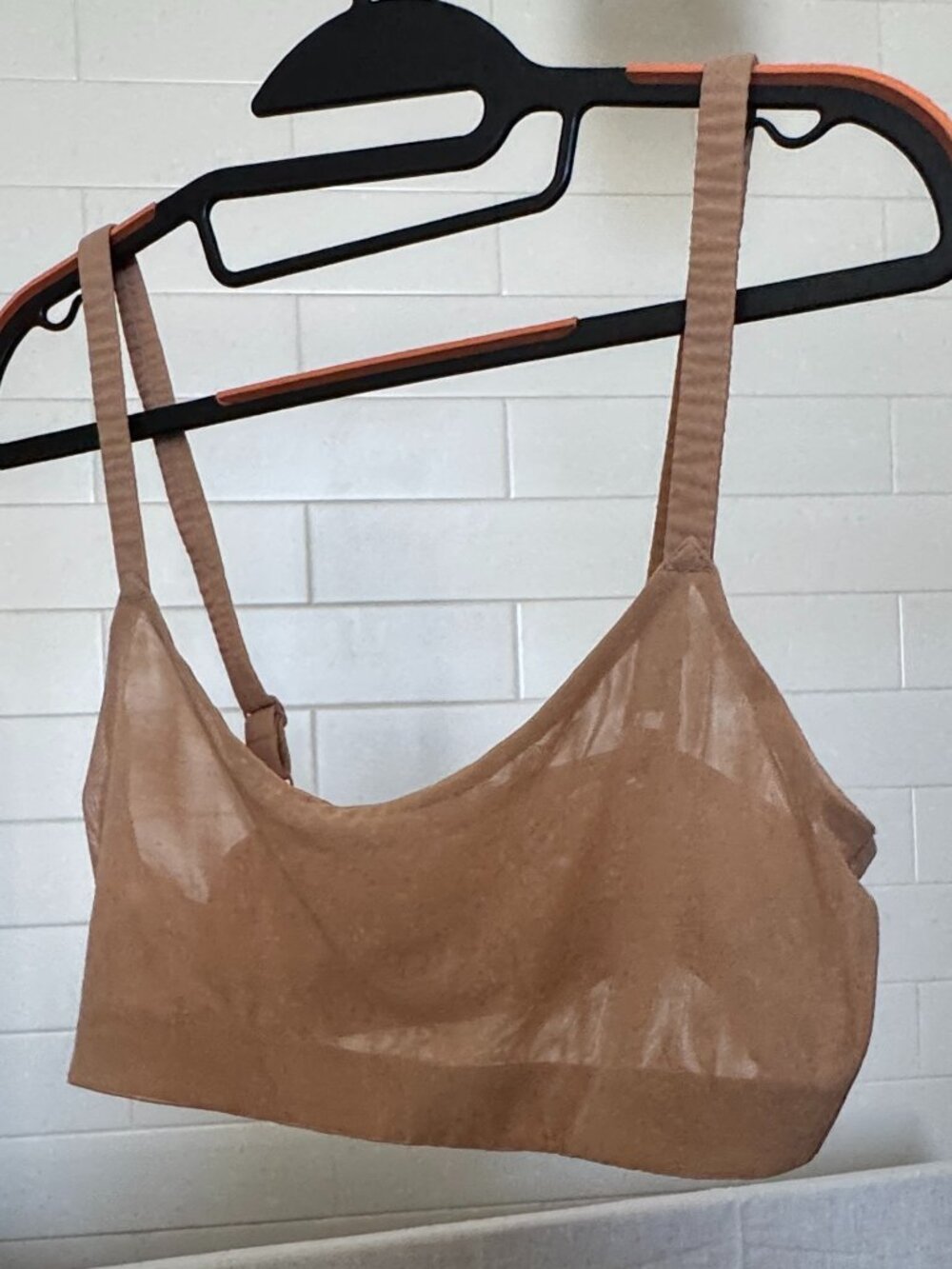 GUC Skims Mesh Scoop Bralette in Clay 2X